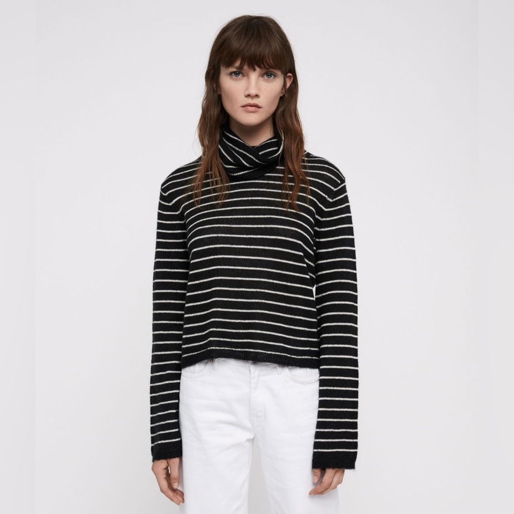 All Saints Marty Roll Neck Cropped Sweater NWT